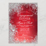 Invitación a la cena de Winter Holiday Engagement<br><div class="desc">Invitación de Navidades de vacaciones de invierno para cenar: luces de boquilla de nieve helada congeladas</div>