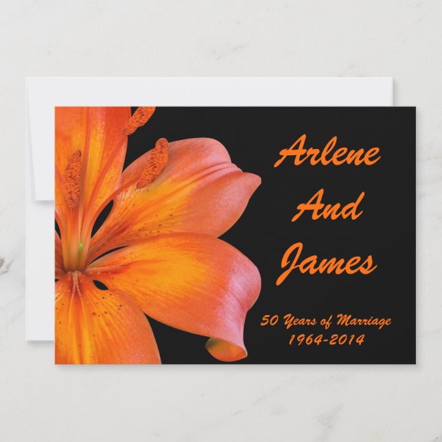 invitación a la cena del 50 aniversario lirio en n (Anverso)