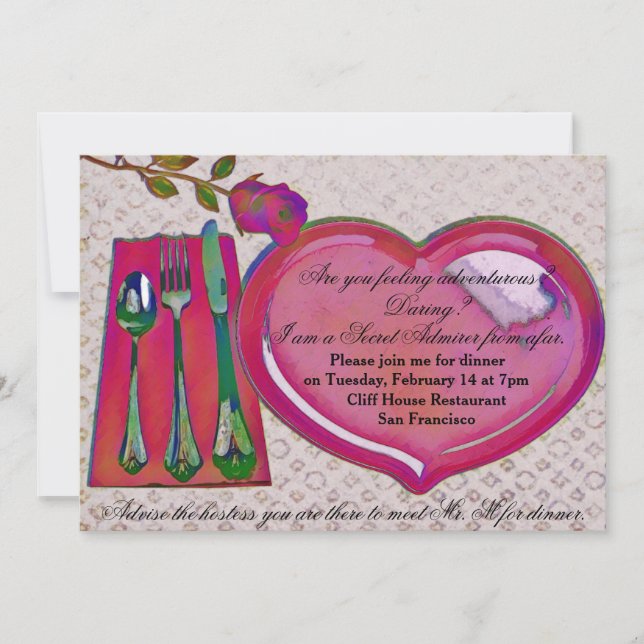 Invitación a la cena del Almirante Secreto Valenti (Anverso)