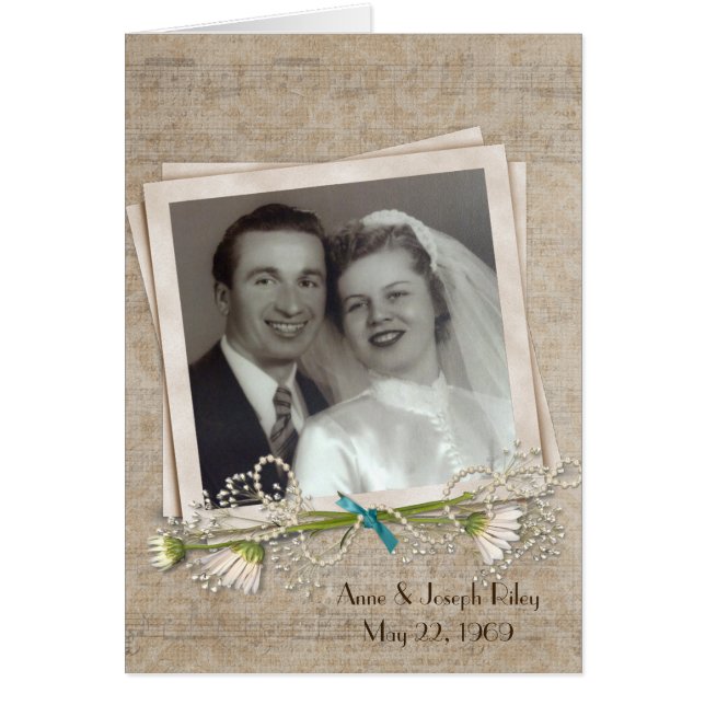 Invitación a la cena del aniversario con foto (Frente)