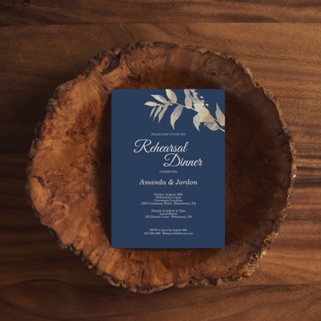 Invitación a la cena del ensayo Boho Dusty Blue Ot (Subido por el creador)