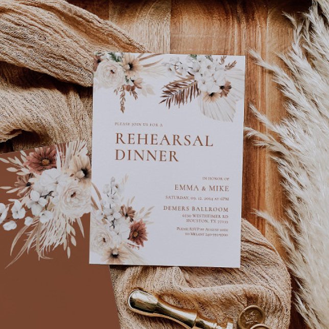 Invitación a la cena del ensayo Boho Pampas (Subido por el creador)