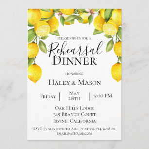 Invitación a la cena del ensayo Citrus Orchard