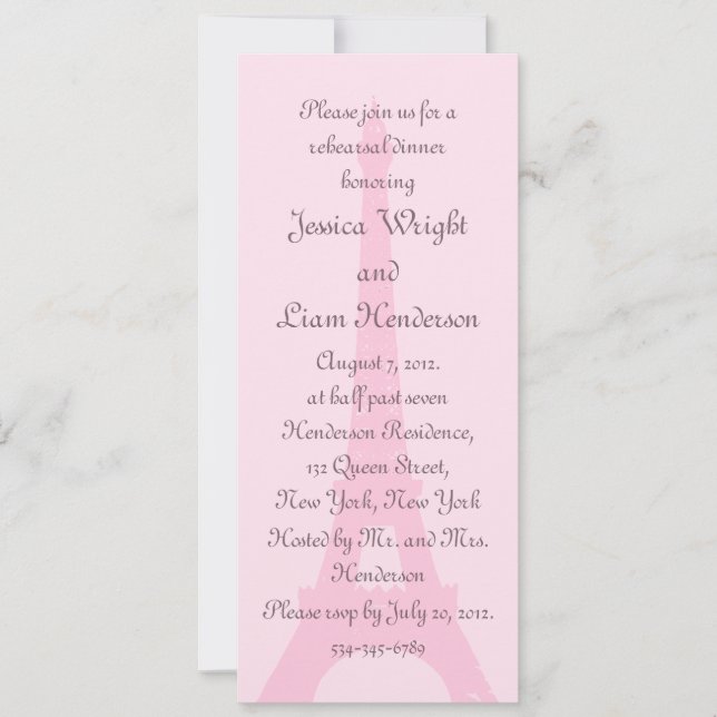 Invitación a la cena del ensayo de bonito de París (Anverso)