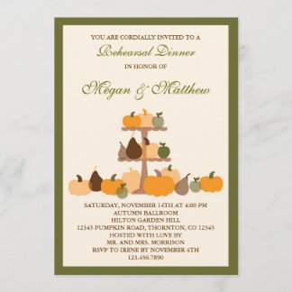 Invitación a la cena del ensayo de calabazas de ot
