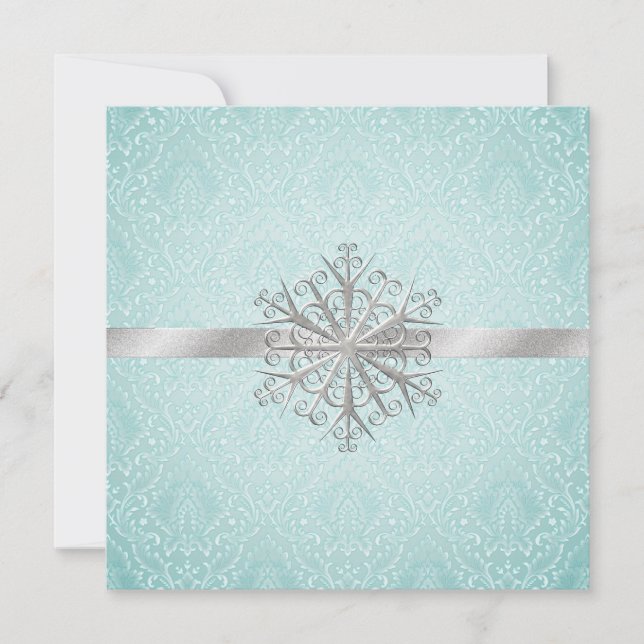 Invitación a la cena del ensayo de casamiento Aqua (Anverso)