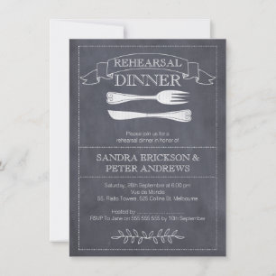 Invitación a la cena del ensayo de cubiertos de Ch