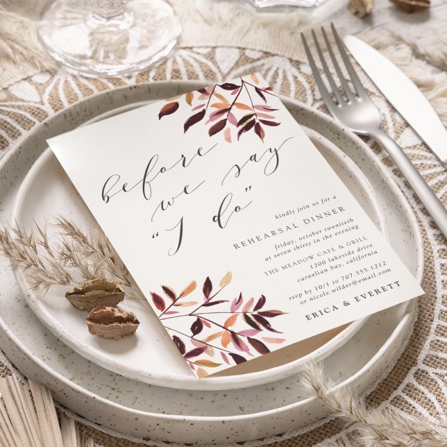 Invitación a la cena del ensayo de follaje de cose (Subido por el creador)