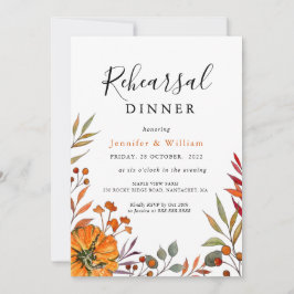 Invitación a la cena del ensayo de la boda de otoñ