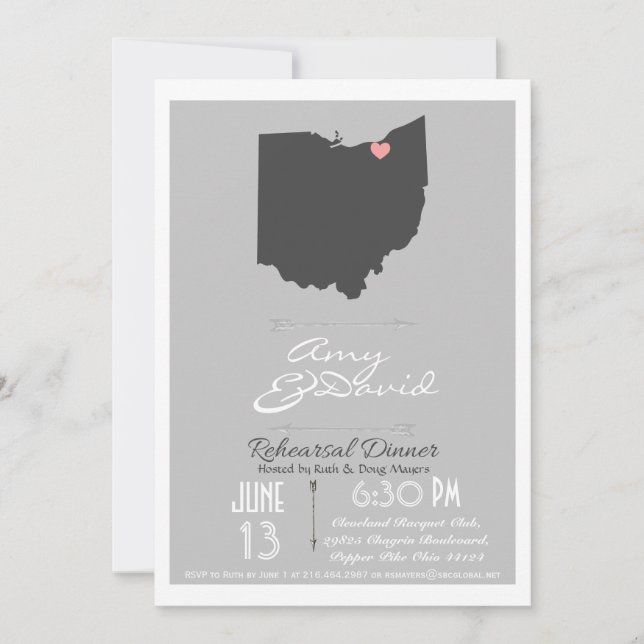 Invitación a la cena del ensayo del estado de Ohio (Anverso)