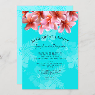 Invitación a la cena del ensayo Plumeria Hawaiano