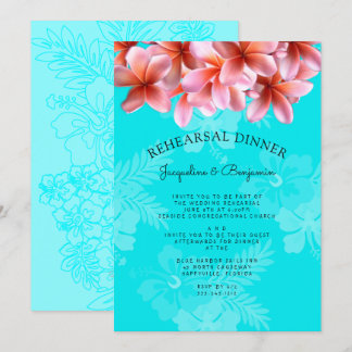 Invitación a la cena del ensayo Plumeria Hawaiano