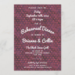 Invitación a la cena del ensayo Shabby Chic Hearts