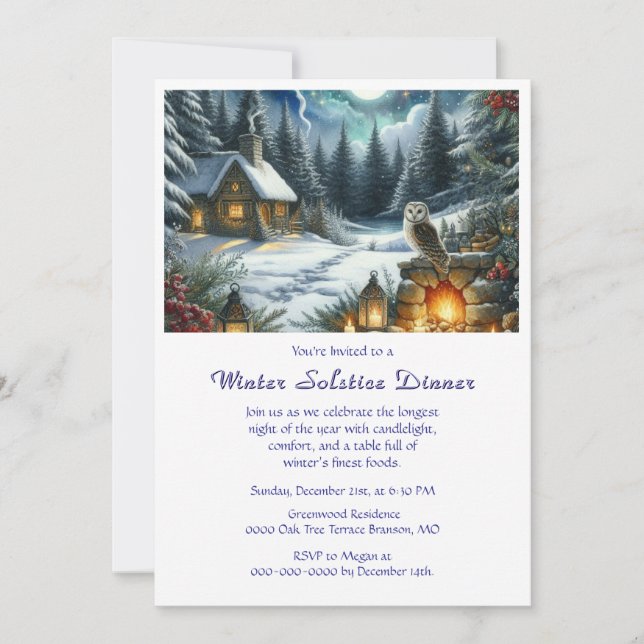 Invitación a la cena del solsticio de invierno (Anverso)