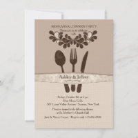 Invitación a la cena del Sr. y la Sra. Utensils