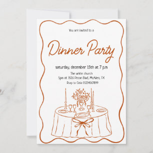 Invitación a la cena dibujada a mano
