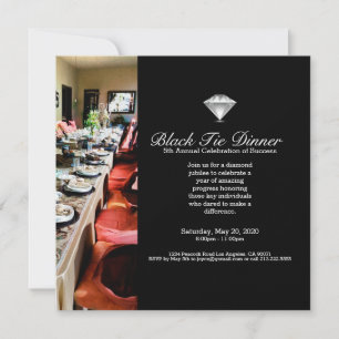 Invitación a la cena en banquete de diamante negro