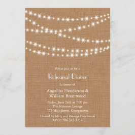 Invitación a la cena en Burlap para el ensayo "Twi