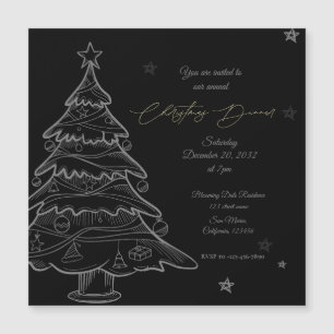 Invitación a la cena en el árbol de navidad del ta