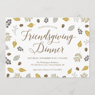 Invitación a la cena "Fall Foliage Friendship"