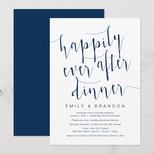 Invitación a la Cena Felices para Siempre, Huida d (Anverso / Reverso)