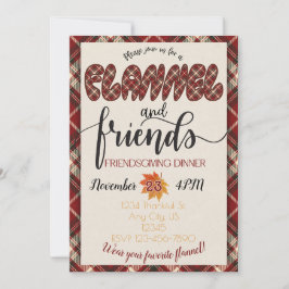 Invitación a la cena Flannel & Friends Friendscome