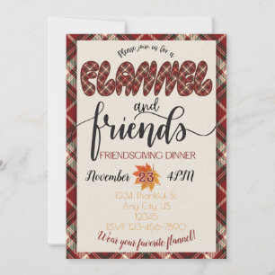 Invitación a la cena Flannel & Friends Friendscome
