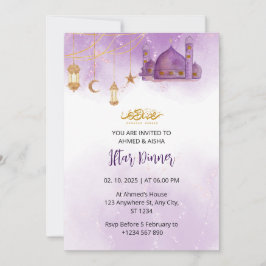 Invitación a la cena Iftar mezquita de color de ag