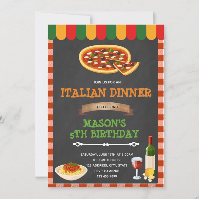 Invitación a la cena italiana (Anverso)