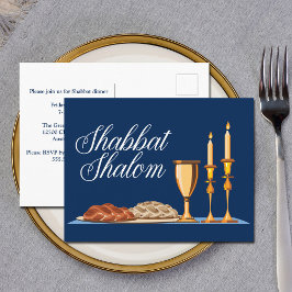 Invitación a la cena judía Shabbat Shalom