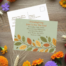 Invitación a la cena minimalista de Acción de Grac