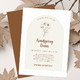 Invitación a la cena moderna de Friendsgiving flor