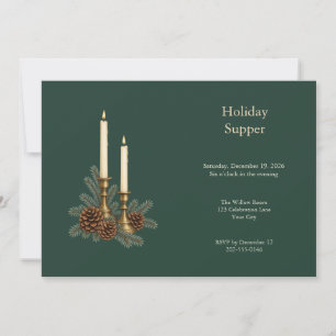 Invitación a la Cena Navideña con Velas de Piña
