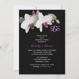 Invitación a la cena, orquídeas y monograma