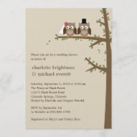 Invitación a la cena para bodas y ensayos de búhos