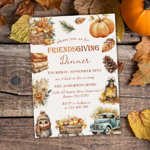 Invitación a la cena para calabazas de otoño