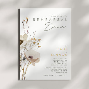 Invitación a la cena para el ensayo de flor silves