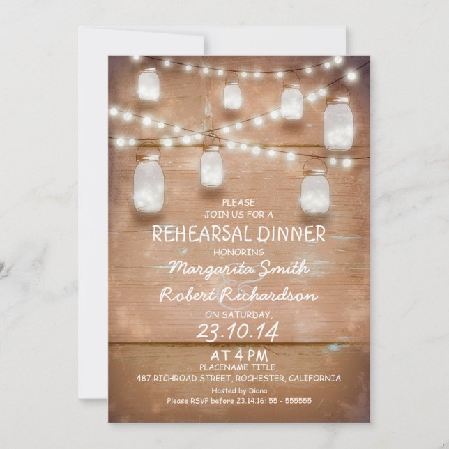 invitación a la cena para el ensayo de luces y fra (Anverso)