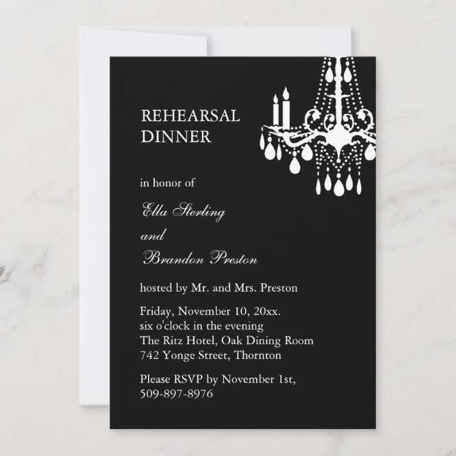 Invitación a la cena para el ensayo del Gran Salón (Anverso)