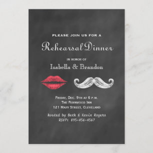 Invitación a la cena para el ensayo Mustache & Lip