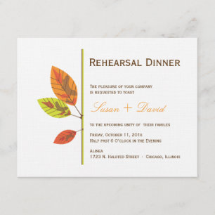 Invitación a la cena para el ensayo Sale del otoño