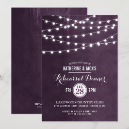 Invitación a la cena para ensayo de luces de cuerd
