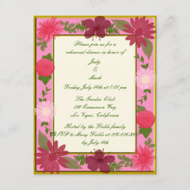 Invitación a la cena Personalizado de flores rosad