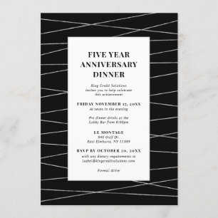 Invitación a la cena por quinto aniversario