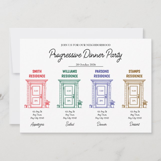 Invitación a la Cena Progresista de Puertas Abiert (Anverso)