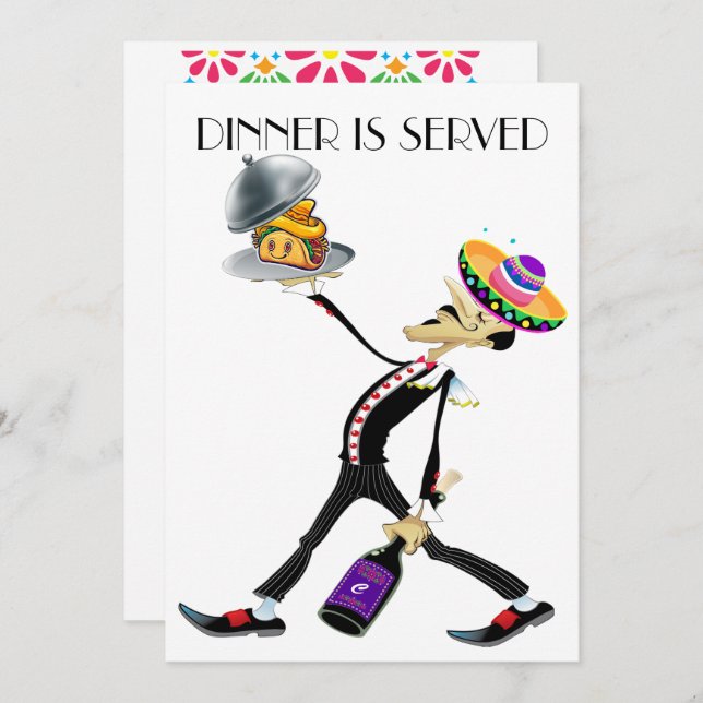 Invitación a la cena/reunión única versión 2 (Anverso / Reverso)