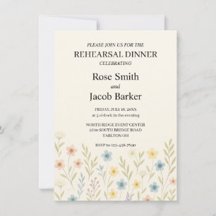 Invitación a la cena romántica de Boda de flores s