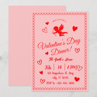 Invitación a la cena romántica El día de San Valen
