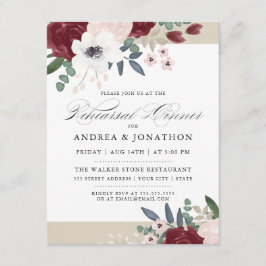 Invitación a la cena romántica florística