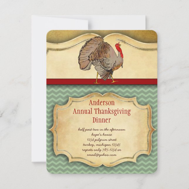 Invitación a la cena tradicional turca de Acción d (Anverso)